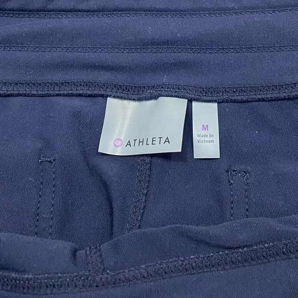 Athleta Pants Womens Size M Drawstring Waist Zip Pocket Joggers Blue - Picture 2 of 13
